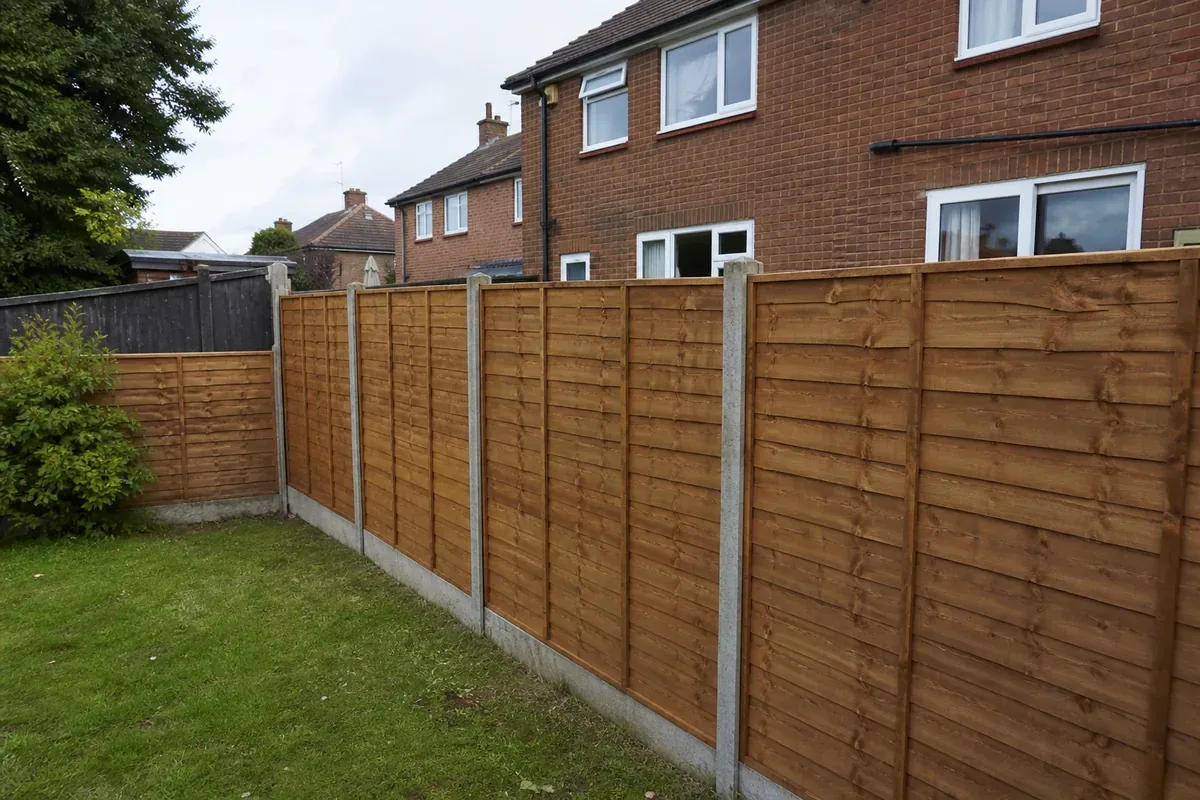 Feather edge timber fencing in a Telford garden